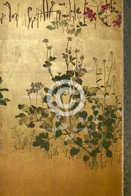 Screen with spring and summer flowers, 1st half of the 18th century. Creator: Watanabe Shiko.