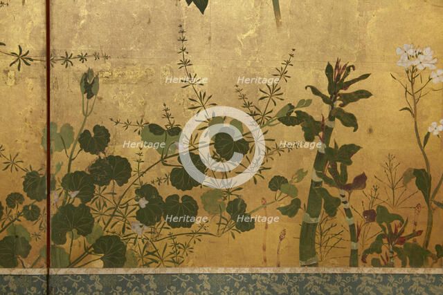 Screen with spring and summer flowers, 1st half of the 18th century. Creator: Watanabe Shiko.