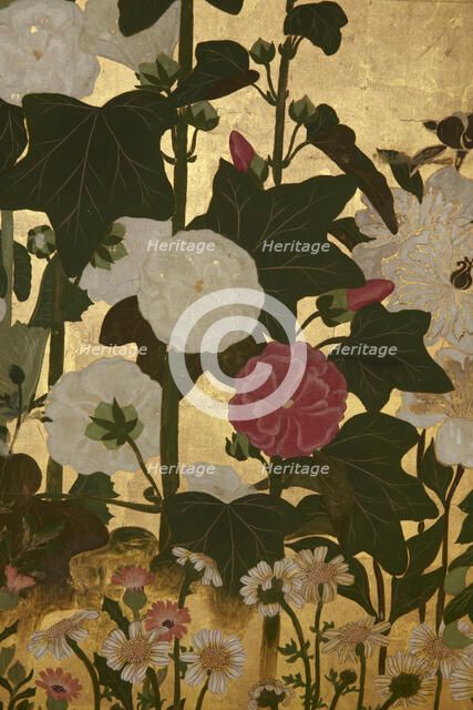 Screen with spring and summer flowers, 1st half of the 18th century. Creator: Watanabe Shiko.