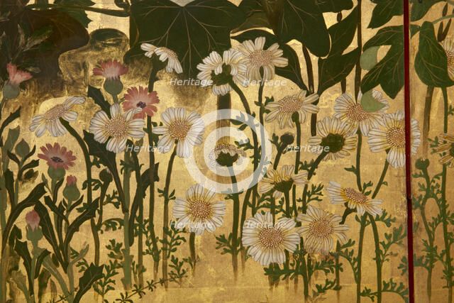 Screen with spring and summer flowers, 1st half of the 18th century. Creator: Watanabe Shiko.