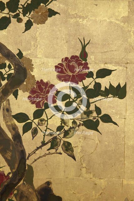Screen with spring and summer flowers, 1st half of the 18th century. Creator: Watanabe Shiko.