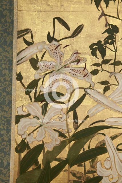 Screen with spring and summer flowers, 1st half of the 18th century. Creator: Watanabe Shiko.