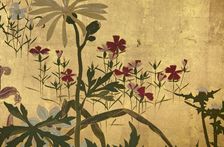 Screen with spring and summer flowers, 1st half of the 18th century. Creator: Watanabe Shiko