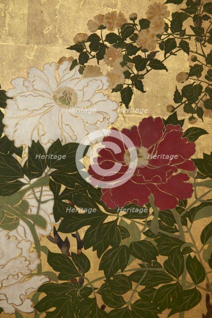 Screen with spring and summer flowers, 1st half of the 18th century. Creator: Watanabe Shiko.