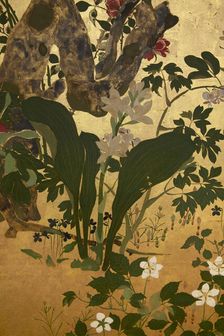 Screen with spring and summer flowers, 1st half of the 18th century. Creator: Watanabe Shiko