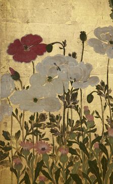 Screen with spring and summer flowers, 1st half of the 18th century. Creator: Watanabe Shiko
