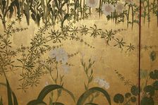 Screen with spring and summer flowers, 1st half of the 18th century. Creator: Watanabe Shiko