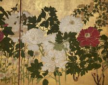 Screen with spring and summer flowers, 1st half of the 18th century. Creator: Watanabe Shiko