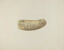 Scrimshaw, c. 1941. Creator: Oscar Bluhme