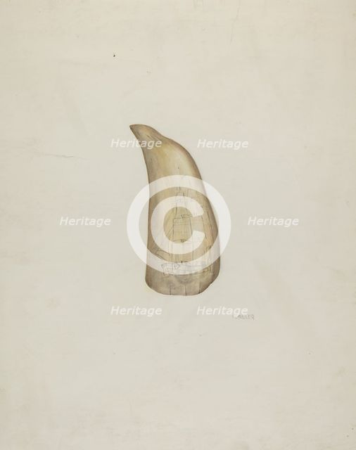 Scrimshaw, c. 1937. Creator: Edith Miller.
