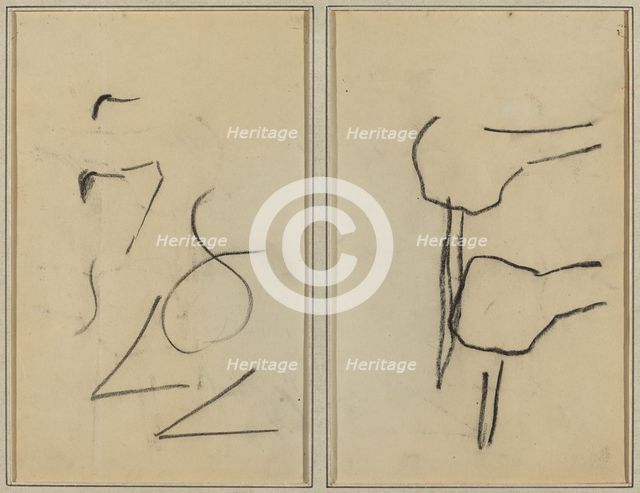 Scribbles; Two Shapes [verso], 1884-1888. Creator: Paul Gauguin.