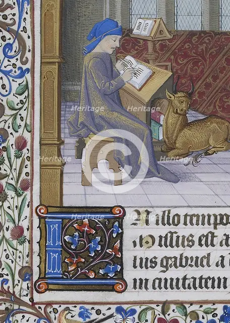 Scribe, from a Book of Hours, c1470.  Creator: Unknown.