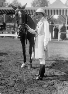 Scriven, Miss Catherine, at Horse Show, 1915 or 1916. Creator: Harris & Ewing