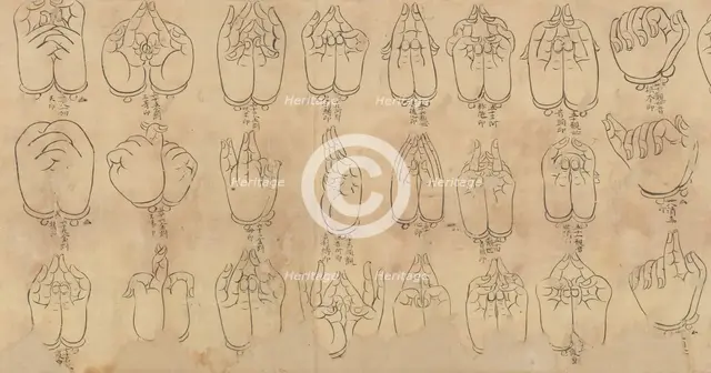 Scroll of Mudras, 11th-12th century. Creator: Unknown.