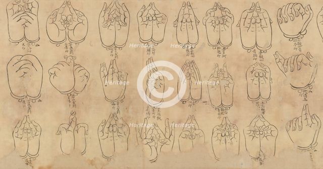 Scroll of Mudras, 11th-12th century. Creator: Unknown.