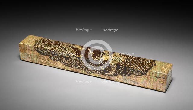 Scroll Box with Dragon and Phoenix Design, 1700s-1800s. Creator: Unknown.