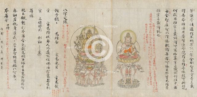 Scroll from the Compendium of Iconographic Drawings (Zuzosho), late 12th century. Creator: Unknown.