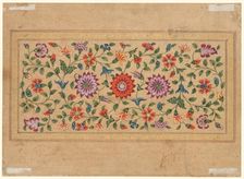 Scrolling Floral Vines, 1755. Creator: Fayzullah (Indian, active c. 1730-1765)