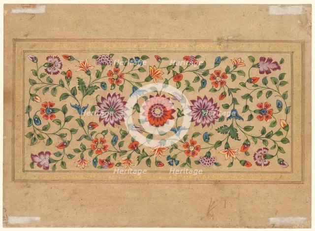 Scrolling Floral Vines, 1755. Creator: Fayzullah (Indian, active c. 1730-1765).