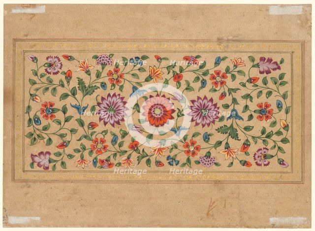 Scrolling Floral Vines, 1755. Creator: Fayzullah (Indian, active c. 1730-1765).