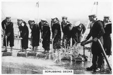 Scrubbing the deck on board HMS Nelson 1937