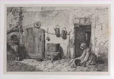 Scrubbing Woman, 1844. Creator: Charles Emile Jacque