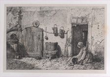 Scrubbing Woman, 1844. Creator: Charles Emile Jacque