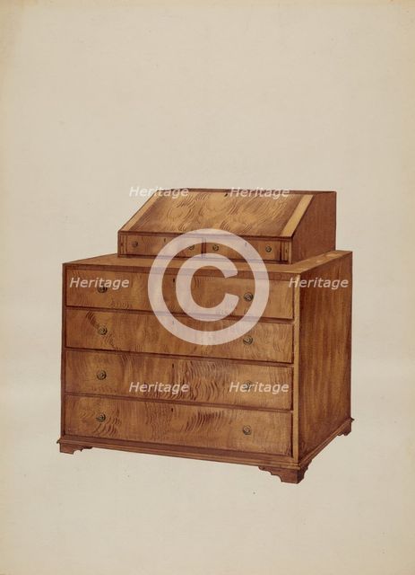 Scrutoir or Butler's Desk, c. 1936. Creator: Fred Weiss.