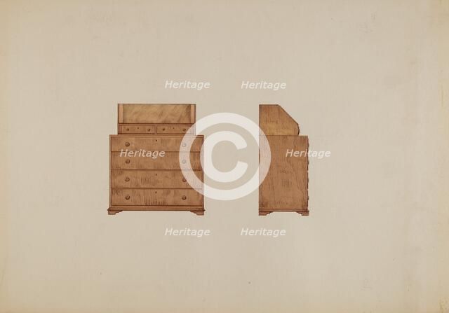 Scrutoir or Butler's Desk, c. 1936. Creator: Fred Weiss.