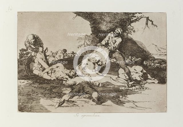 Se aprovechan.; Los Desastres de la Guerra, Madrid 1863. Creator: Francisco Goya.