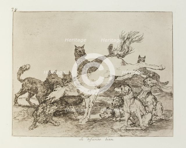 Se defiende bien.; Los Desastres de la Guerra, Madrid 1863. Creator: Francisco Goya.
