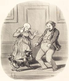 Se réjouissant en famille de la fin de la Canicule, 1852. Creator: Honore Daumier