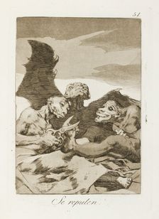 Se repulen.; Los Caprichos, pl.51, 1799. Creator: Francisco Goya