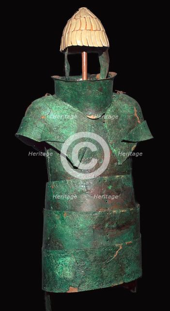 Set of Mycenaean armour with cuirrass and helm, c.16th century BC. Artist: Unknown