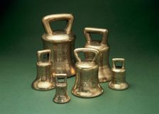 Set of Bronze weights stamped with a crowned EL (Elizabeth I), 1588. Creator: Unknown