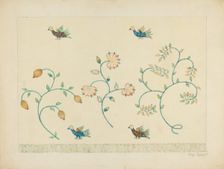Set of Crewel Embroidered Bed Curtains, c. 1939. Creator: John Oster