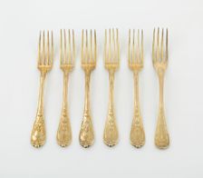 Set of Dessert Forks, Paris, 1789/1820. Creators: Martin-Guillaume Biennais, Pierre-Benoît Lorillon, François-Dominique Naudin