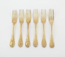 Set of Dessert Forks, Paris, 1789/1820. Creators: Martin-Guillaume Biennais, Pierre-Benoît Lorillon, François-Dominique Naudin