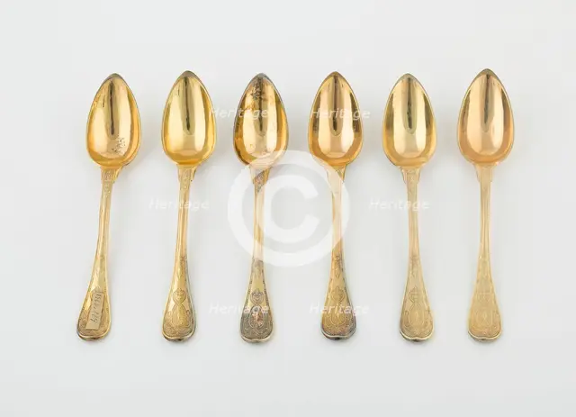 Set of Dessert Spoons (10), Paris, 1789/1820. Creators: Martin-Guillaume Biennais, Pierre-Benoît Lorillon, Francois-Dominique Naudin.