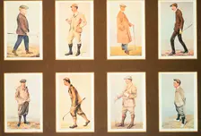 Set of golf cards by Leslie Ward (1851-1922), 1980s. Creator: Sir Leslie Matthew Ward
