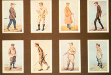 Set of golf cards by Leslie Ward (1851-1922), 1980s. Creator: Sir Leslie Matthew Ward
