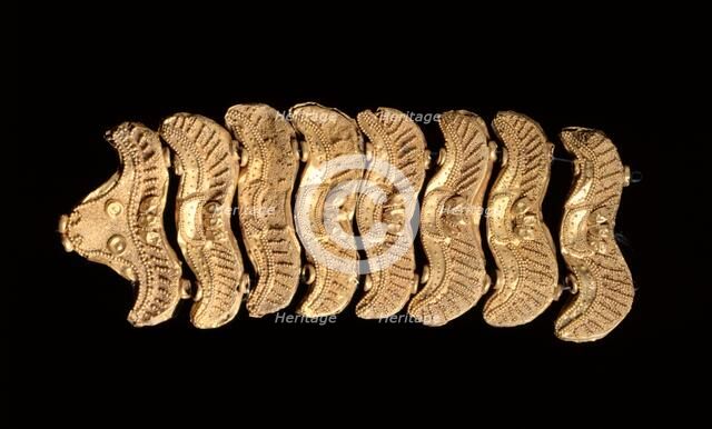 Set of Pendants Ending in a Bull's Head, 185-72 BC. Creator: Unknown.