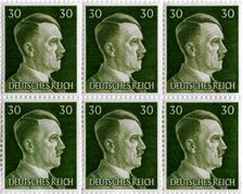 Set of postage stamps featuring Adolf Hitler (1889-1945), 1941-1942