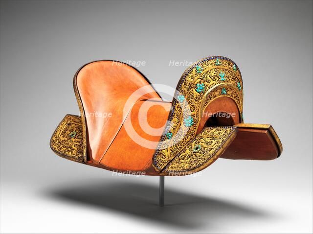 Set of Saddle Plates, Tibetan or Chinese, ca. 1400. Creator: Unknown.