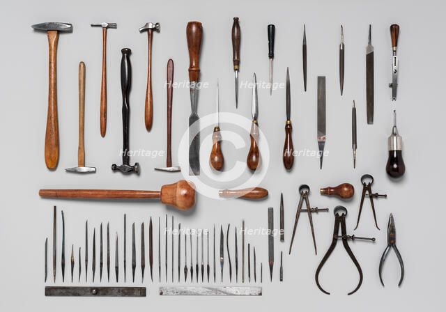 Set of Sixty-Two Engraving Tools of Louis D. Nimschke, American and European, 19th century. Creator: Unknown.