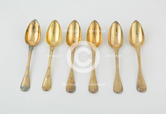 Set of Tablespoons (10), Paris, 1789/1820. Creators: Martin-Guillaume Biennais, Pierre-Benoît Lorillon.