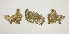Set of Three Shrine Ornaments with Two Crocodiles (Makara) and a Serpent King..., 16th/17th cent. Creator: Unknown