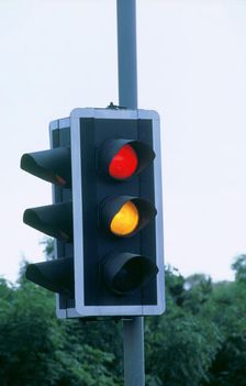 Set of Traffic lights about to turn green