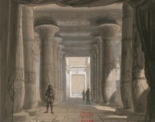 Set design for opera Aida by Giuseppe Verdi. Théâtre de l'Opéra, Cairo, 1871