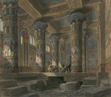 Set design for opera Aida by Giuseppe Verdi. Paris, Théâtre national de l'Opéra, 1880